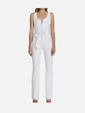 7 For All Mankind White Wide Leg Jumpsuit with Belt